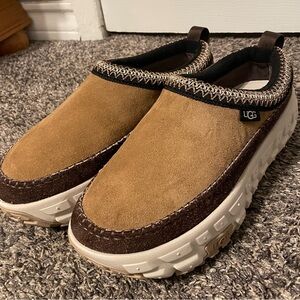 UGG Tan and Brown Suede Slip-On Shoes